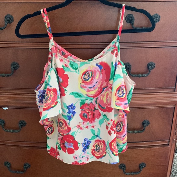 Floral Cold Shoulder Shirt - Picture 3 of 3